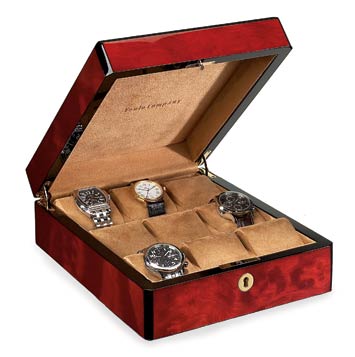 Triple Burl Wood 9 Pillow Watch Case Triple Burl Wood 9 Pillow Watch Case