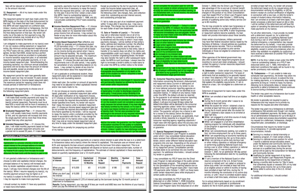 Full Disclosure Sallie Mae Master Promissory Note for Student Loan Debt