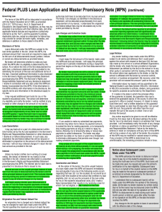 Sallie Mae Master Promissory Note Sallie Mae Master Promissory Note