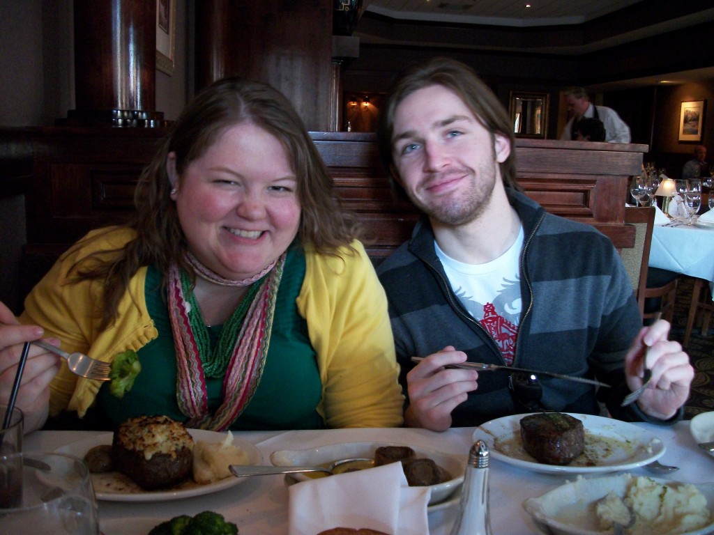 Aaron and Jocelyn at Ruth's Chris Steakhouse
