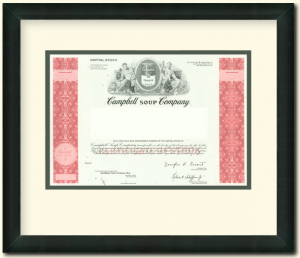 Campbell Soup Stock Certificate Campbell Soup Stock Certificate