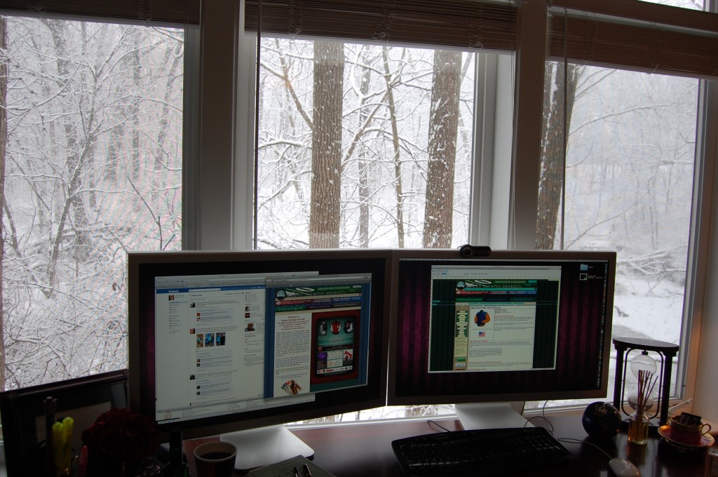 Joshua Kennon Desk During Snow Storm