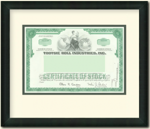 Tootsie Roll Stock Certificate