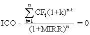 Modified Internal Rate of Return Formula IRR