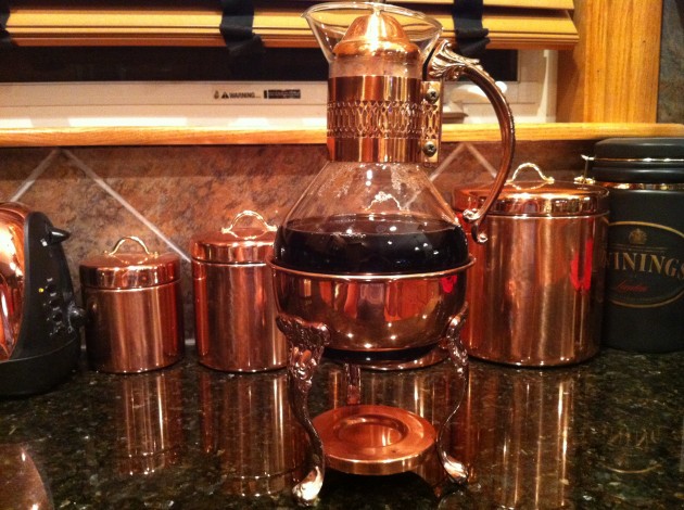 Copper Coffee Pot with Corning Glass Copper Coffee Pot with Corning Glass