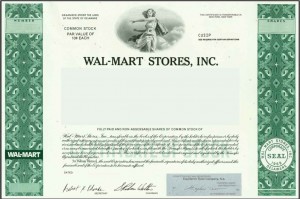 Wal-Mart Stores Stock Certificate