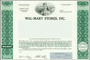 Wal-Mart Stores Stock Certificate