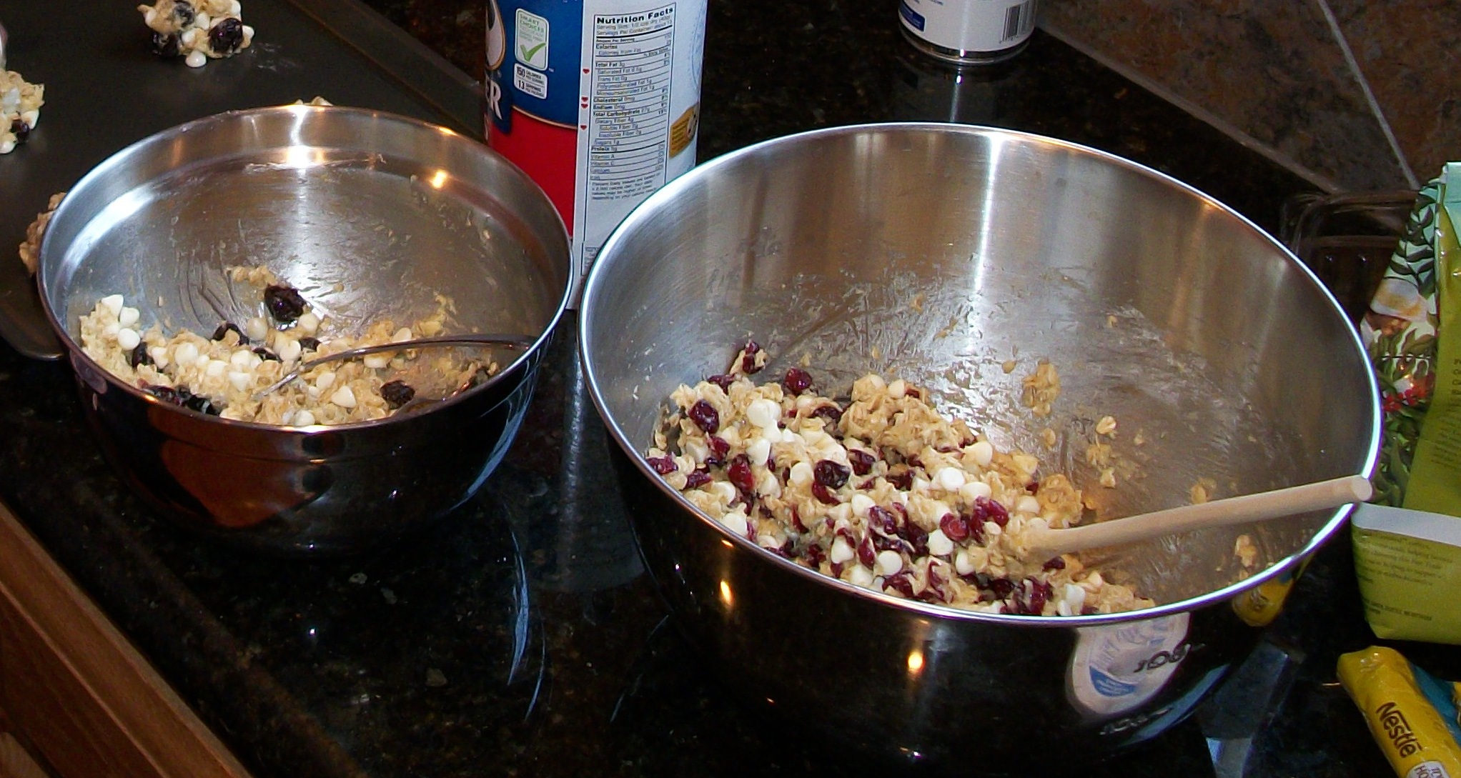 White Chocolate Oatmeal Cookie Dough Mix Batter with Cherries and Cranberries
