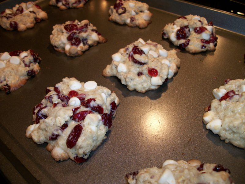 White Chocolate Oatmeal Cookies with Cranberries