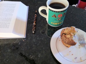 Blueberry Muffin with Black Coffee and Atlas Shrugged by Ayn Rand - The Perfect Breakfast