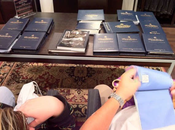 Choosing Fabrics at Brooks Brothers Choosing Fabrics at Brooks Brothers