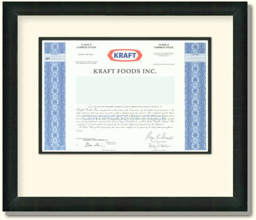 Kraft Foods Stock Certificate