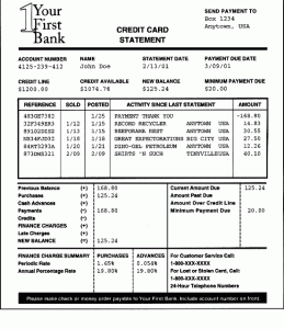 Credit Card Statemen Credit Card Statemen