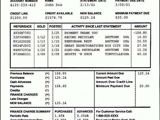 Credit Card Statemen