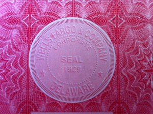 Wells Fargo Stock Certificate Seal