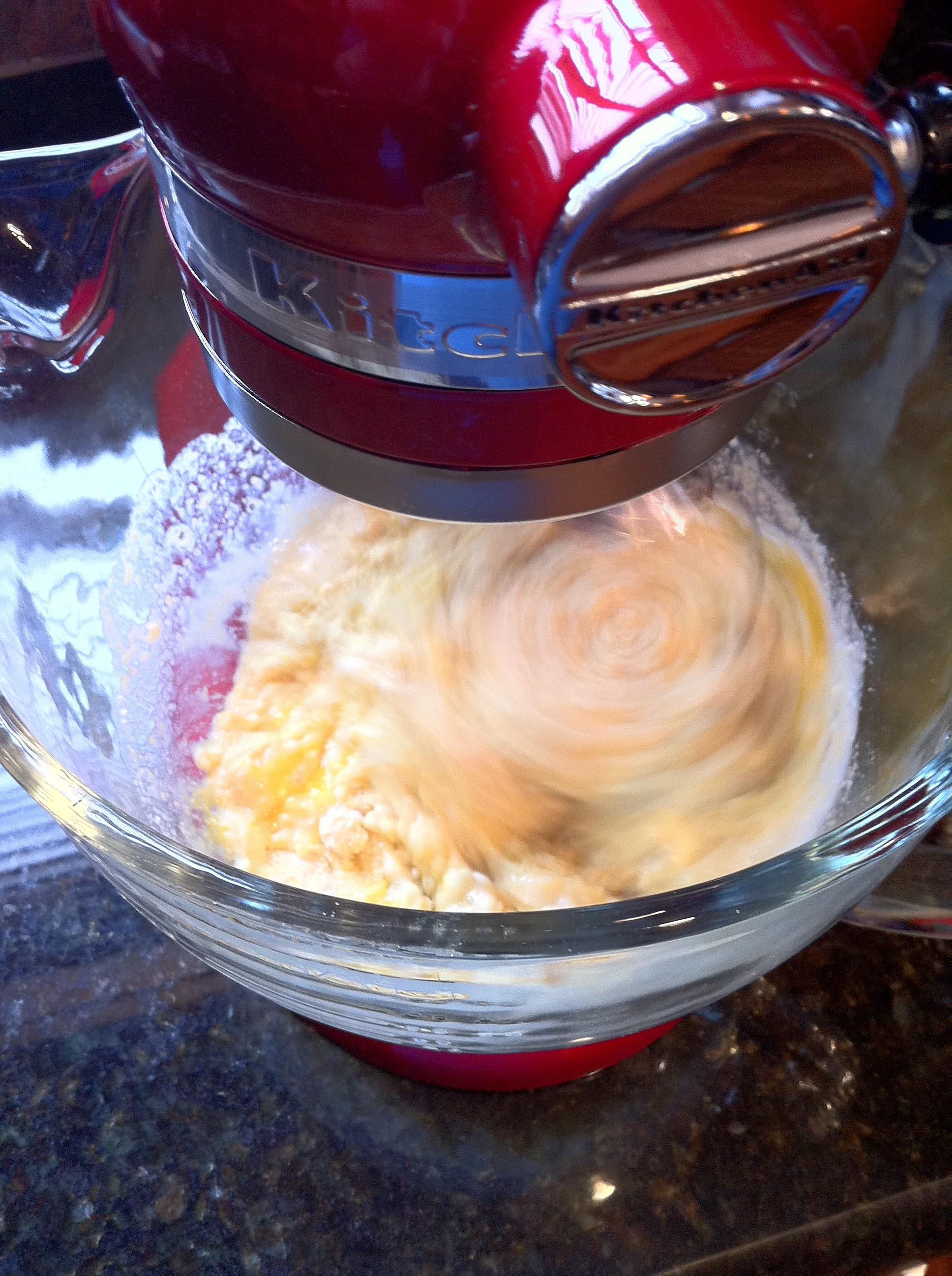 The Kitchen Aid Mixing the Corn Muffin Batter