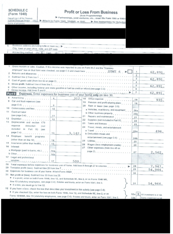 Redacted Tax Statement Page Redacted Tax Statement Page