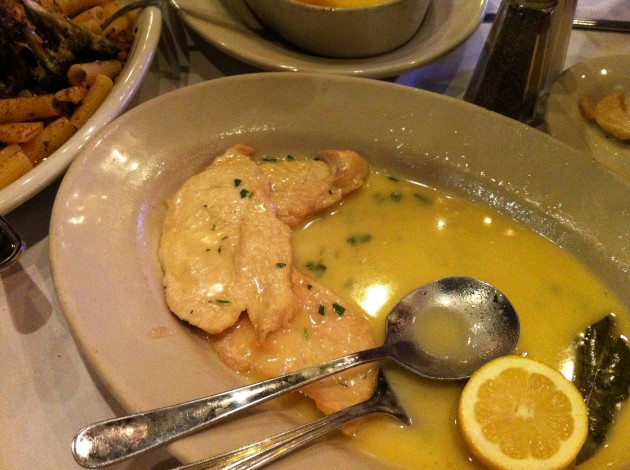 Chicken in Lemon, Butter, and Wine Sauce from Carmine's Restaurant in New York City