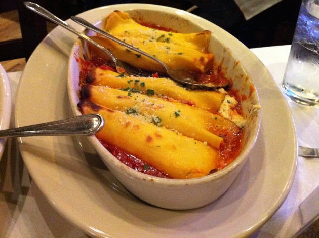 Manicotti from Carmine's Restaurant in NYC