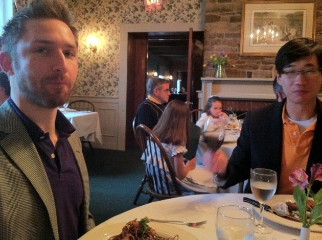 Jimmy and Aaron at Dinner