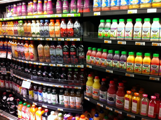 Juice Display at NYC Grocery Store