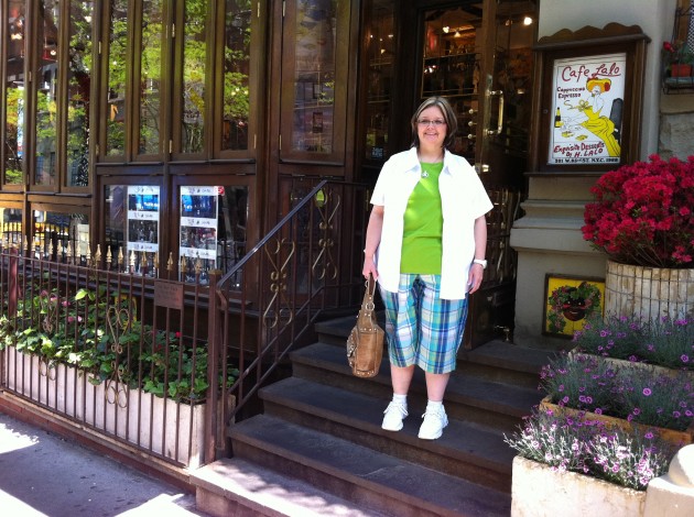 Mom at Cafe Lalo Mom at Cafe Lalo