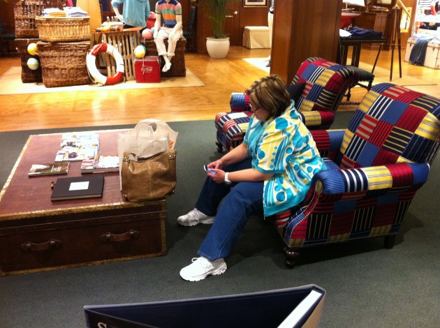 Mom Waiting as We Shopped