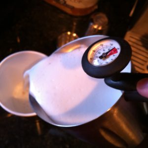 Pouring Latte into Cup