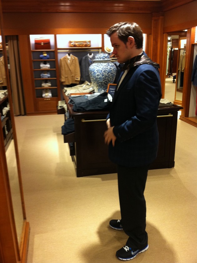 Trying on Sports Coats at Brooks Brothers