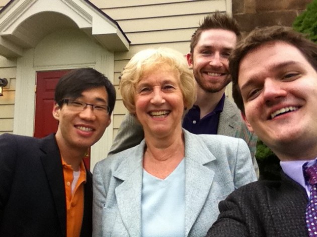 Jimmy, Diana, Aaron, and Joshua at Dinner