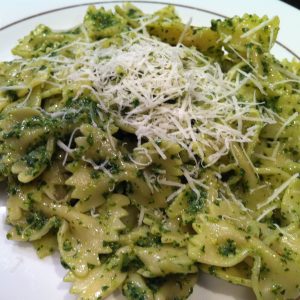 Bow Tie Pesto with Parmesan Cheese