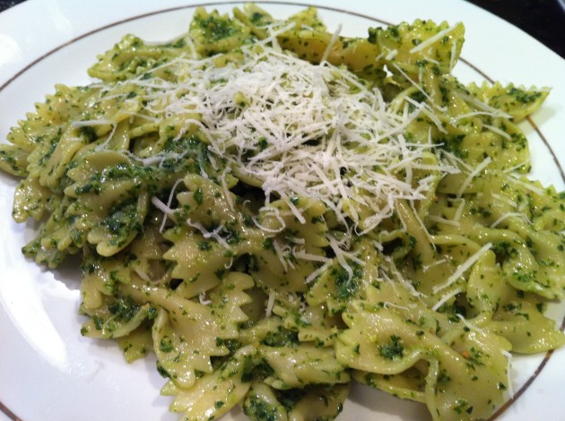 Bow Tie Pesto with Parmesan Cheese