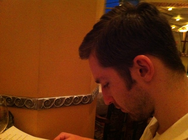 Aaron Reviewing the Citricos Menu
