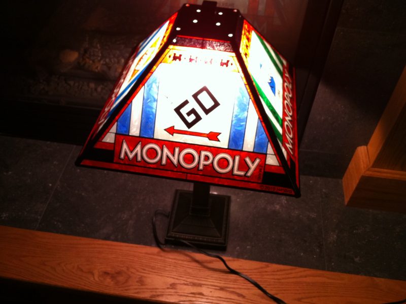 Monopoly Stained Glass Lamp Go Side