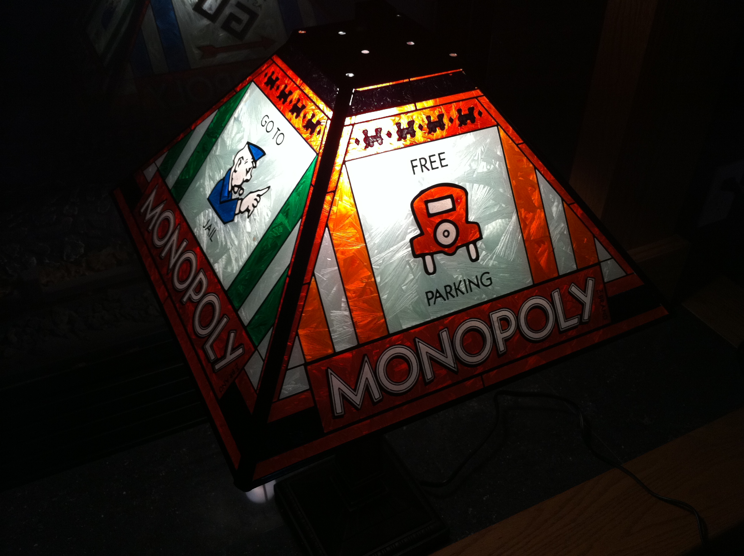 Monopoly Tiffany Stained Glass Lamp Monopoly Tiffany Stained Glass Lamp