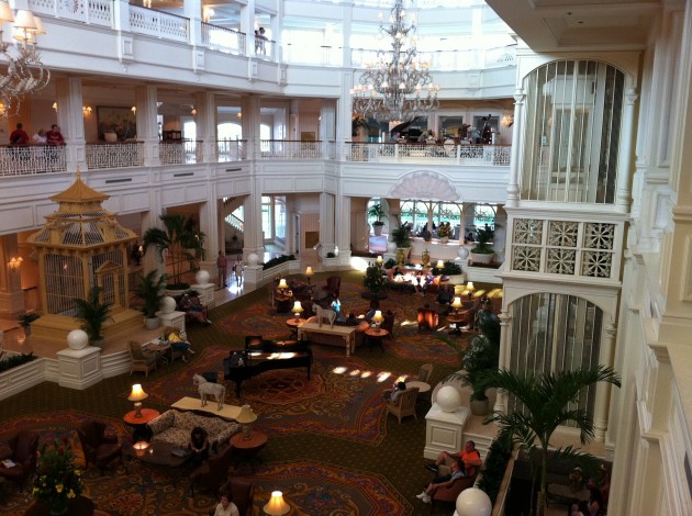 Second Floor View of the lobby of The Grand Floridian Walt Disney World Deluxe Resort