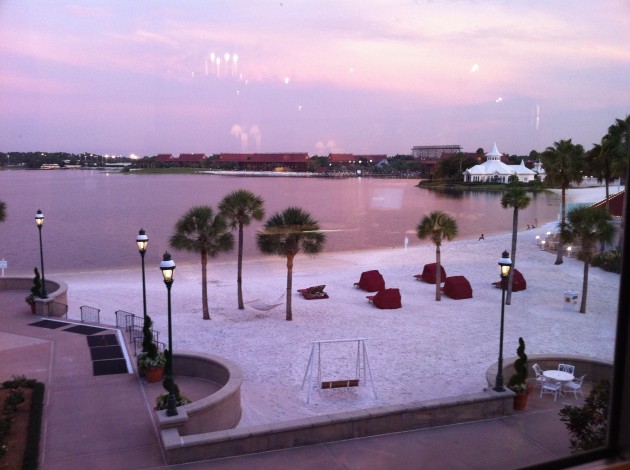 View of the Polynesian Resort at Sunset from The Grand Floridian Resort at Walt Disney World