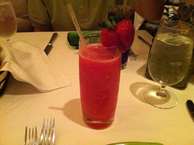 Aaron ordered a virgin strawberry daiquiri ...