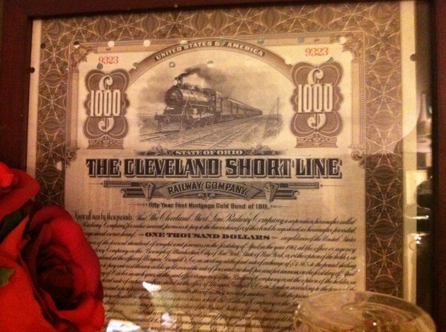 Cleveland Short Line Bond Certificate