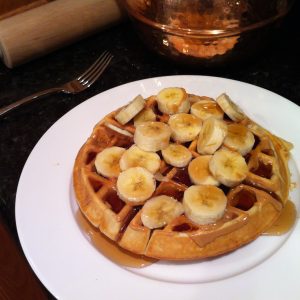 Peanut Butter and Banana Belgian Waffle