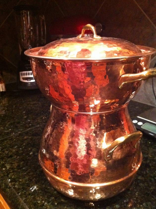 Three Piece Copper Vegetable Steamer Three Piece Copper Vegetable Steamer