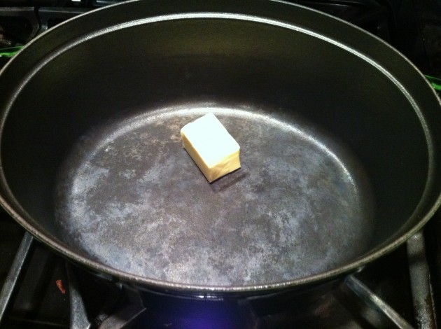 Melting Butter in the Staub Cookware for the Corn Chowder Recipe Melting Butter in the Staub Cookware for the Corn Chowder Recipe