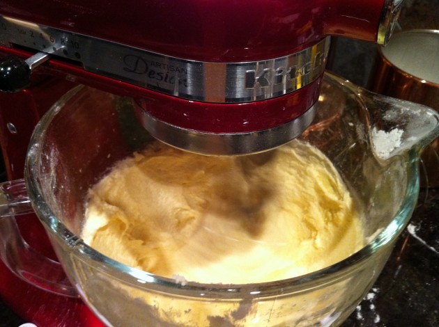 Mixing the Bee Hive Cake Batter