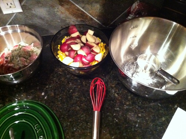 Prepared Ingredients for Corn Chowder Recipe Prepared Ingredients for Corn Chowder Recipe
