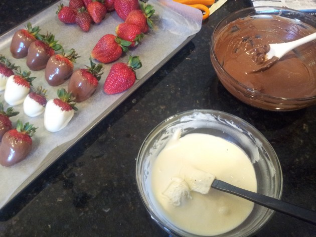 Milk Chocolate and White Chocolate Dipped Strawberries