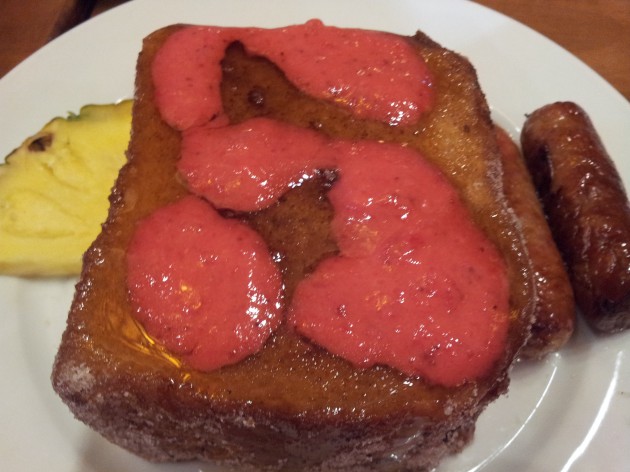 Polynesian Tonga Toast with Strawberry and Maple Syrup
