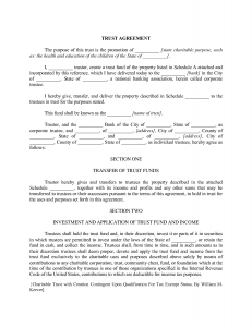 Charitable Remainder Trust Document