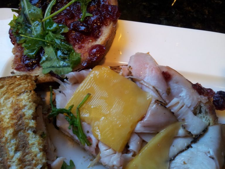 Pepper Turkey and Cranberry Panini with Smoked Gouda Cheese