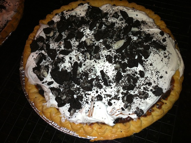 Milk Chocolate, White Chocolate, Whipped Cream, and Oreo Pie