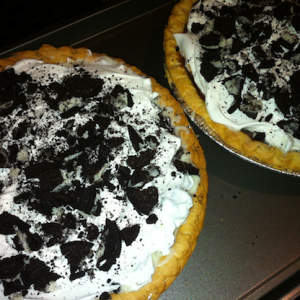 Oreo Pies on a Cookie Sheet